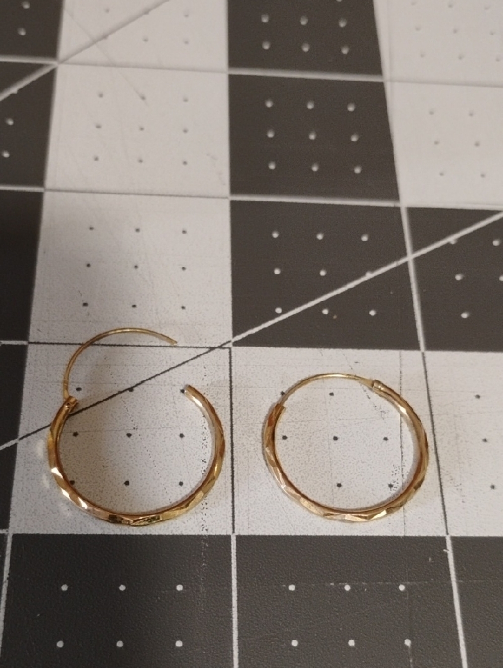 Gold Textured Hoop Earrings for Women
